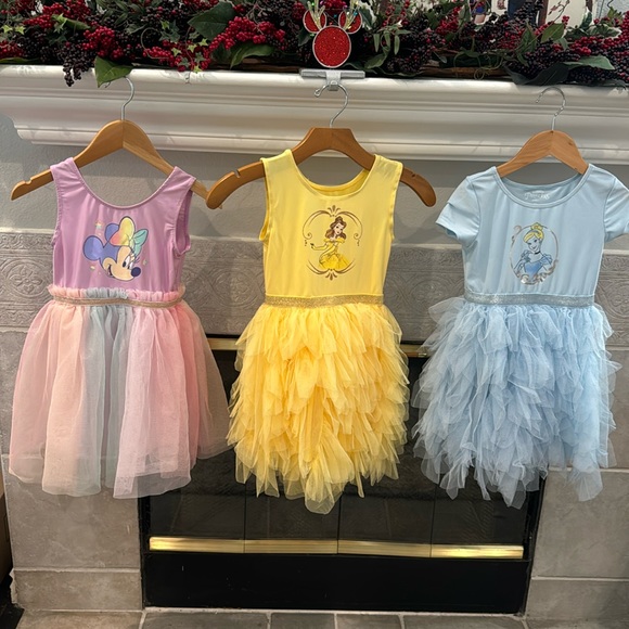 Disney Other - (5T) Three Disney Princess Belle Cinderella Minnie Mouse Tutu Dress Costume